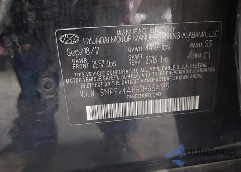 2018 Hyundai Sonata Se from USA, damaged, VIN 5NPE24AF6JH654189